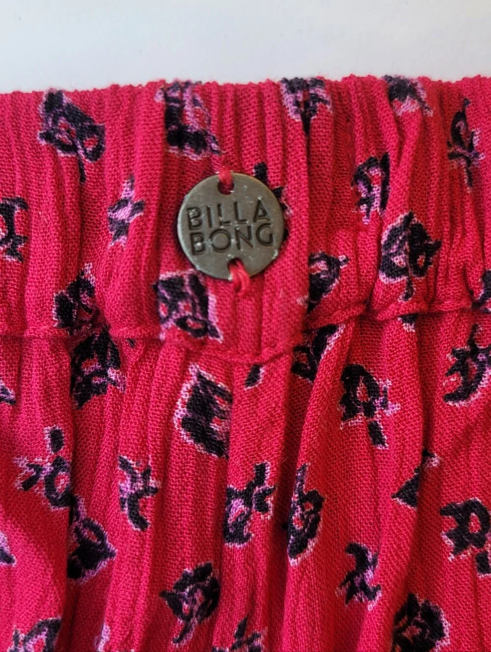 Billabong Red Floral Skirt Flirt Wrap Skort Mini Size Medium